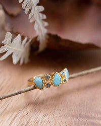 Amazonite & Labradorite Gold Plated Ring * Statement Ring * Gemstone Ring * Green * Bridal Ring * Wedding Ring * Organic Ring * BJR321