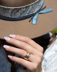 Rainbow Labradorite Ring * Gold Ring * Gemstone * Gold Plated * Statement *Bridal *Wedding * Natural * Thin *Handmade BJR313