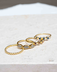 Garnet, Iolite and Labradorite Ring * Gold Ring * Gemstone * Gold Plated * Statement *Bridal *Wedding * stackable * Thin *Handmade BJR324