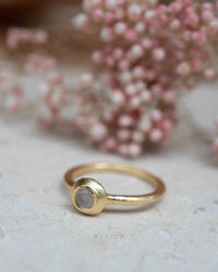 Moonstone Gold Plated Ring * Stackable * Statement Ring * Gemstone Ring * Rainbow Moonstone * Gold Ring * Modern Ring Statement * BJR323