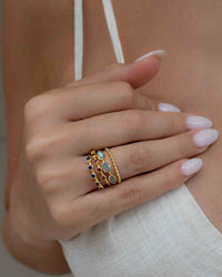 Garnet, Iolite and Labradorite Ring * Gold Ring * Gemstone * Gold Plated * Statement *Bridal *Wedding * stackable * Thin *Handmade BJR324