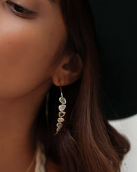Labradorite, Moonstone and Iolite hydro Earrings Gold Plated 18k * Earrings * Hoop * Multi-stones * Handmade * Gemstone * BJE1