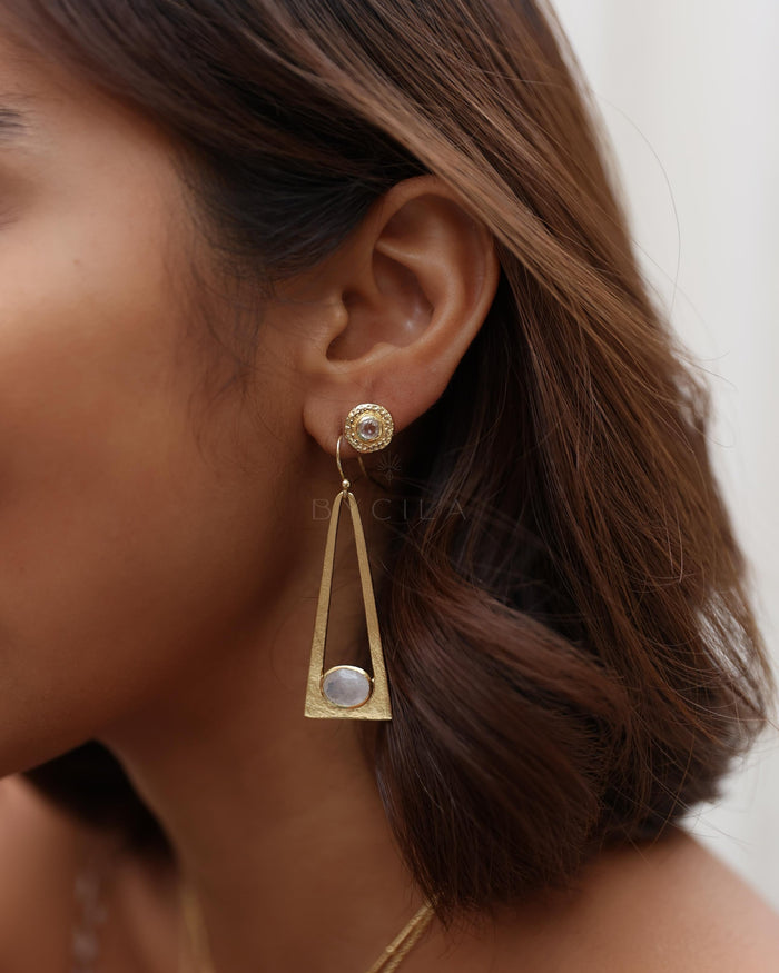 Lucia Earrings * Moonstone* Gold Plated * BJE279