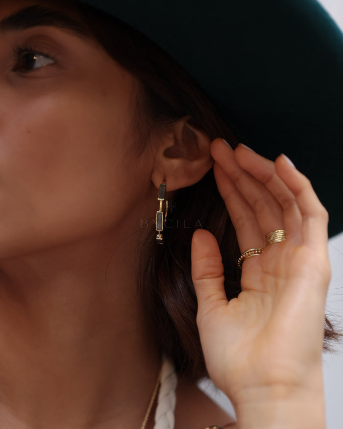 Talita Earrings * Labradorite * Gold Plated 18k * BJE236