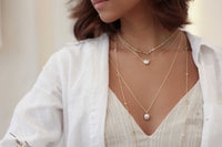 Mother of pearl Necklace * Gold Plated * BJN193