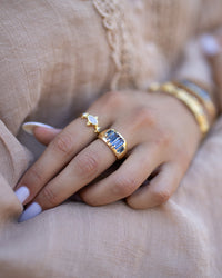Kate Ring * Iolite hydro * Gold Plated * BJR356