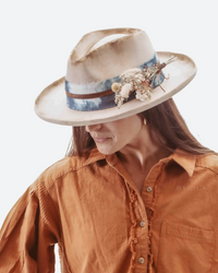 Blue band Flowers Hat * Australian Wool * BJH028