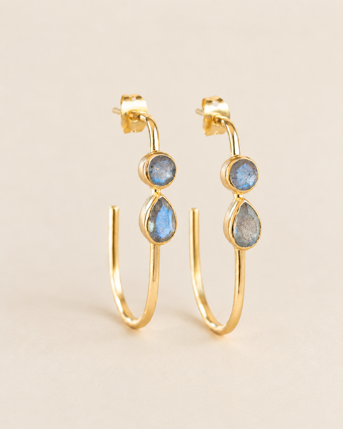 Juliana Earrings * Labradorite * Gold Plated 18k * BJE186