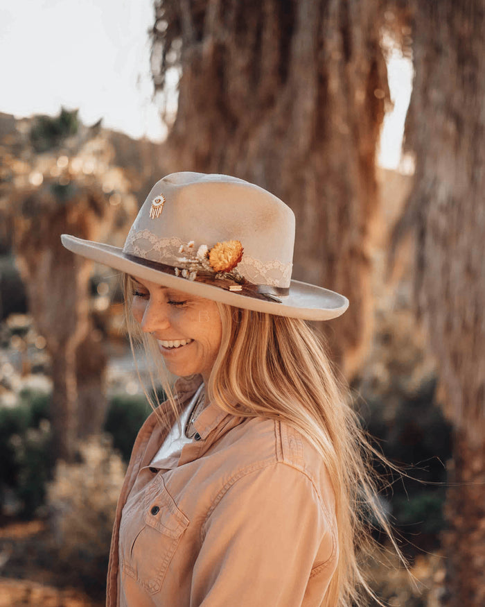 Sunset Color Flowers Fedora Hat * Australian Wool * BJH022