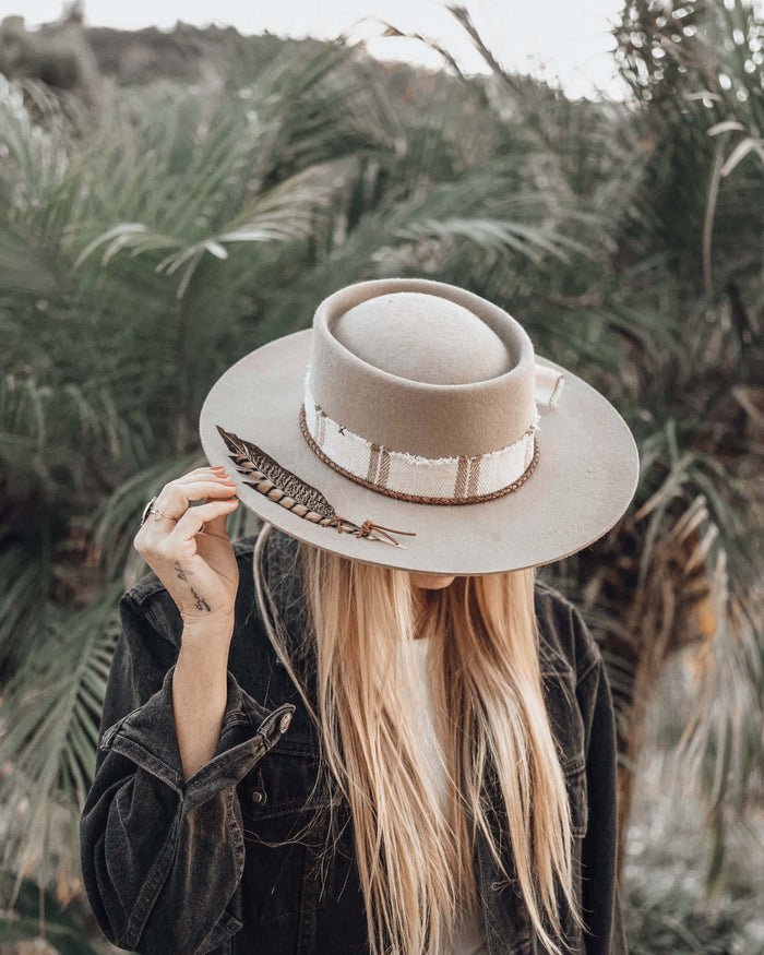 Feather Nude Fedora Hat * Australian Wool * BJH023