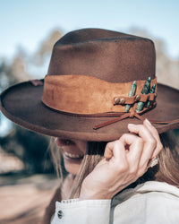 Crystacola Gemstone Fedora Hat * Australian Wool *BJH018