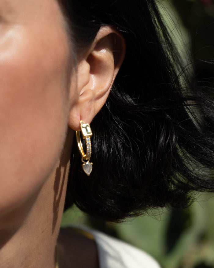 Neali Earrings * Green Amethyst, Labradorite