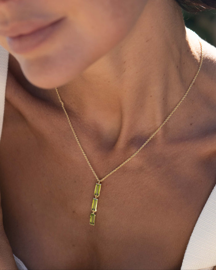 Eva Necklace * Peridot Hydro * Gold Plated