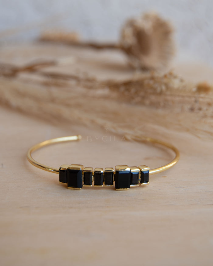 Frea Bracelet * Black Onyx * Bracelet * Gold Plated * BJB048