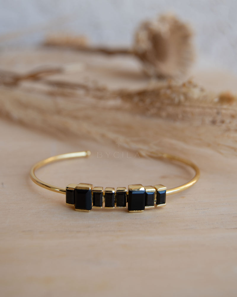 Frea Bracelet * Black Onyx * Bracelet * Gold Plated * BJB048