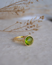 Marcela Ring * Peridot hydro * Gold Plated * SBJR133