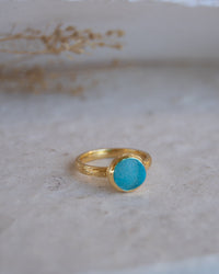 Leticia Ring * Blue Druzy * Gold Plated 18k * SBJR130