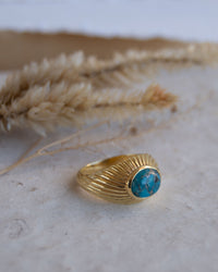 Leily Ring * Copper Turquoise * Gold Plated *