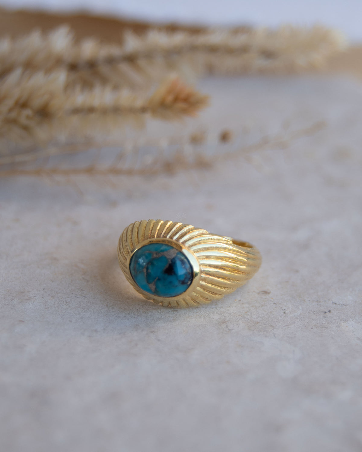 Leily Ring * Copper Turquoise * Gold Plated *