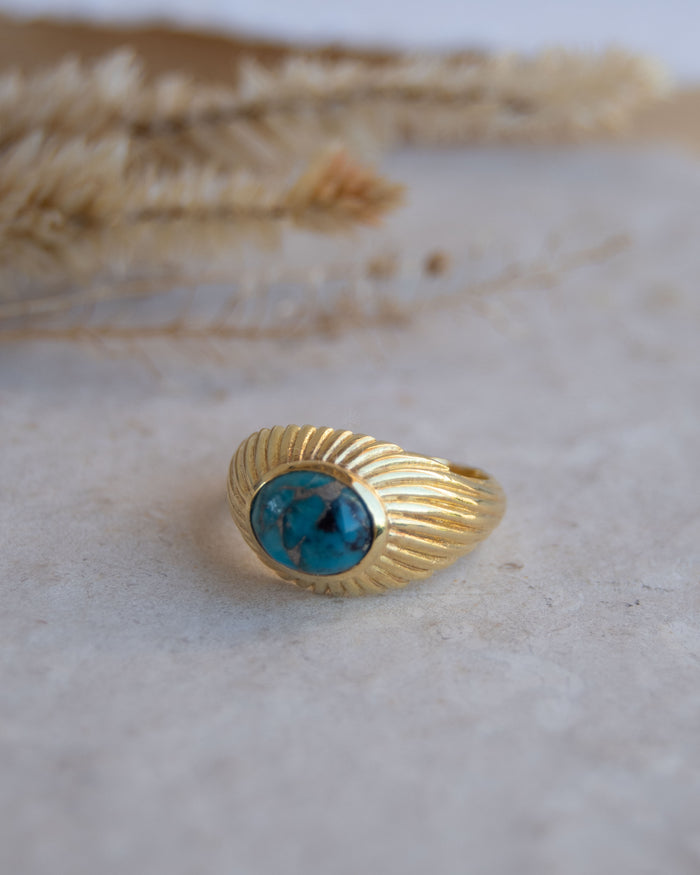 Leily Ring * Copper Turquoise * Gold Plated *