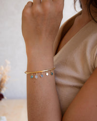 Emma Bracelet * Copper Turquoise, Moonstone & Labradorite * Gold Plated * BJB025