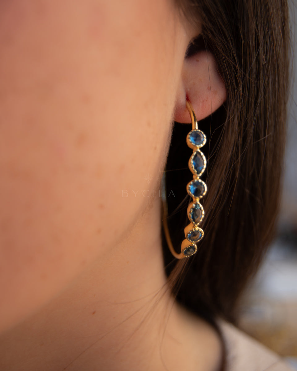 Kaia Earrings * Iolite Hydro * Gold Plated 18k  * BJE110