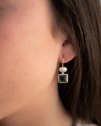 Faby Earrings * Iolite hydro & Pearl * Gold Plated 18k * BJE288