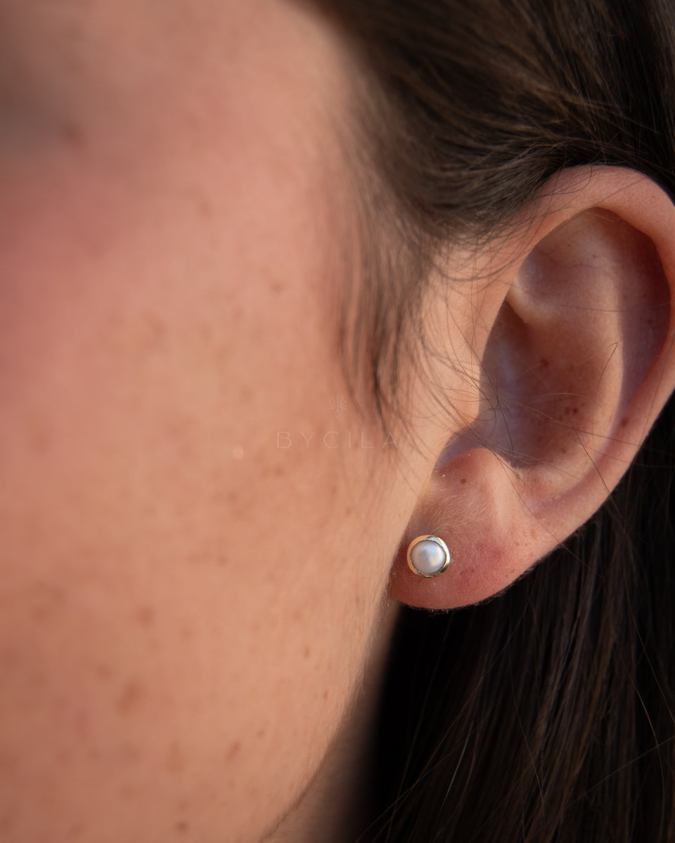 Annita Earrings * Fresh Water Pearl * Gold Plated 18k * BJE301