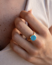 Marcela Ring * Blue Druzy * Gold Plated 18k * SBJR112