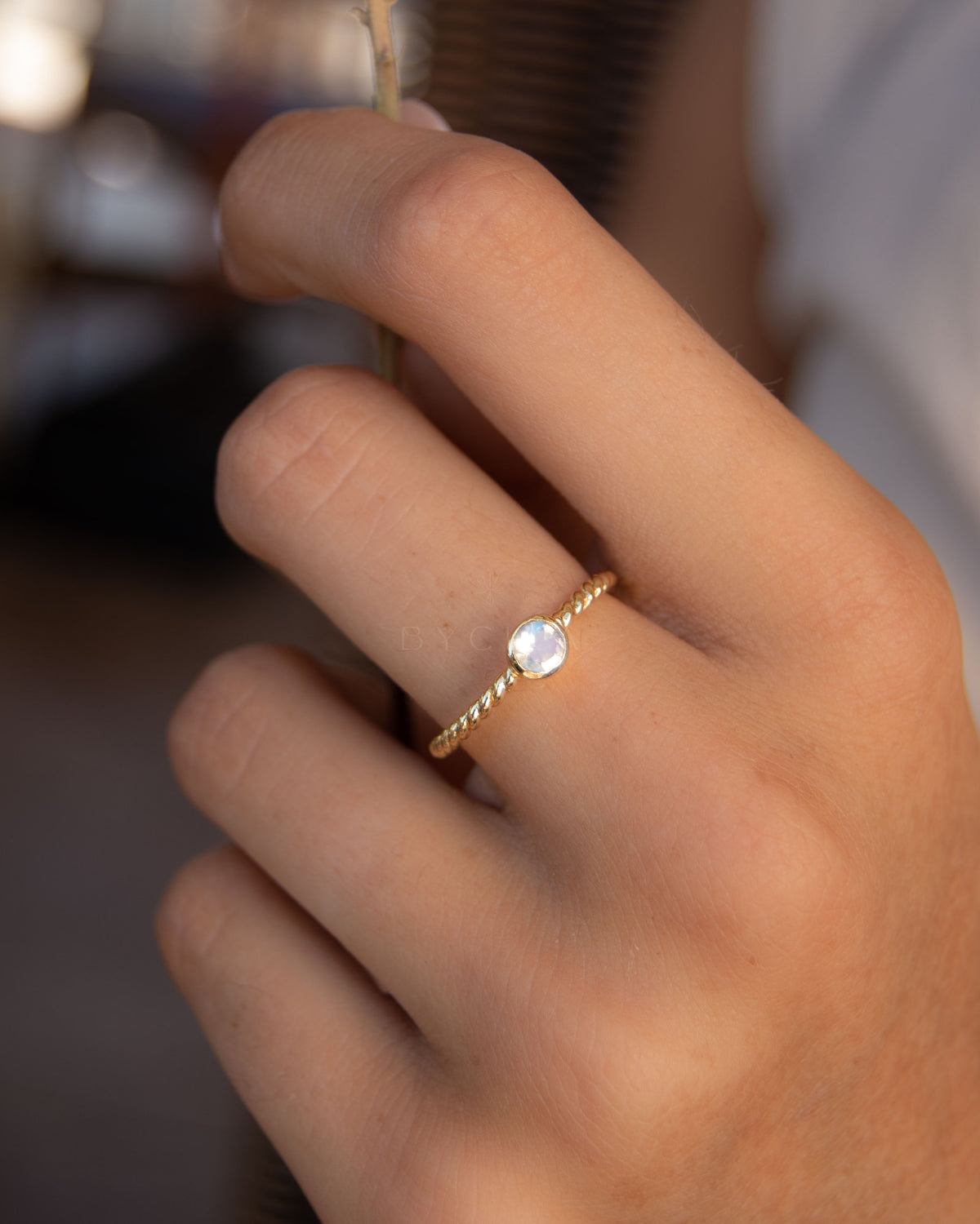 Juju Ring * Rainbow Moonstone * Gold Plated 18k * BJR331