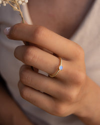 Juju Ring * Rainbow Moonstone * Gold Plated 18k * BJR331