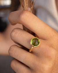 Marcela Ring * Peridot hydro * Gold Plated * SBJR133