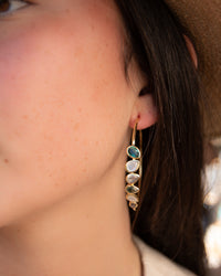 Nati Earrings * Green Tourmaline hydro, Moonstone & Labradorite * Gold Plated 18k * BJE2923