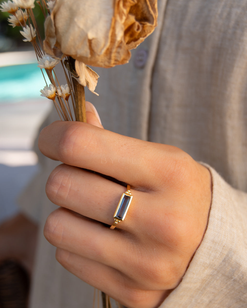 Mariana Ring * Iolite hydro * Gold Plated * BJR344