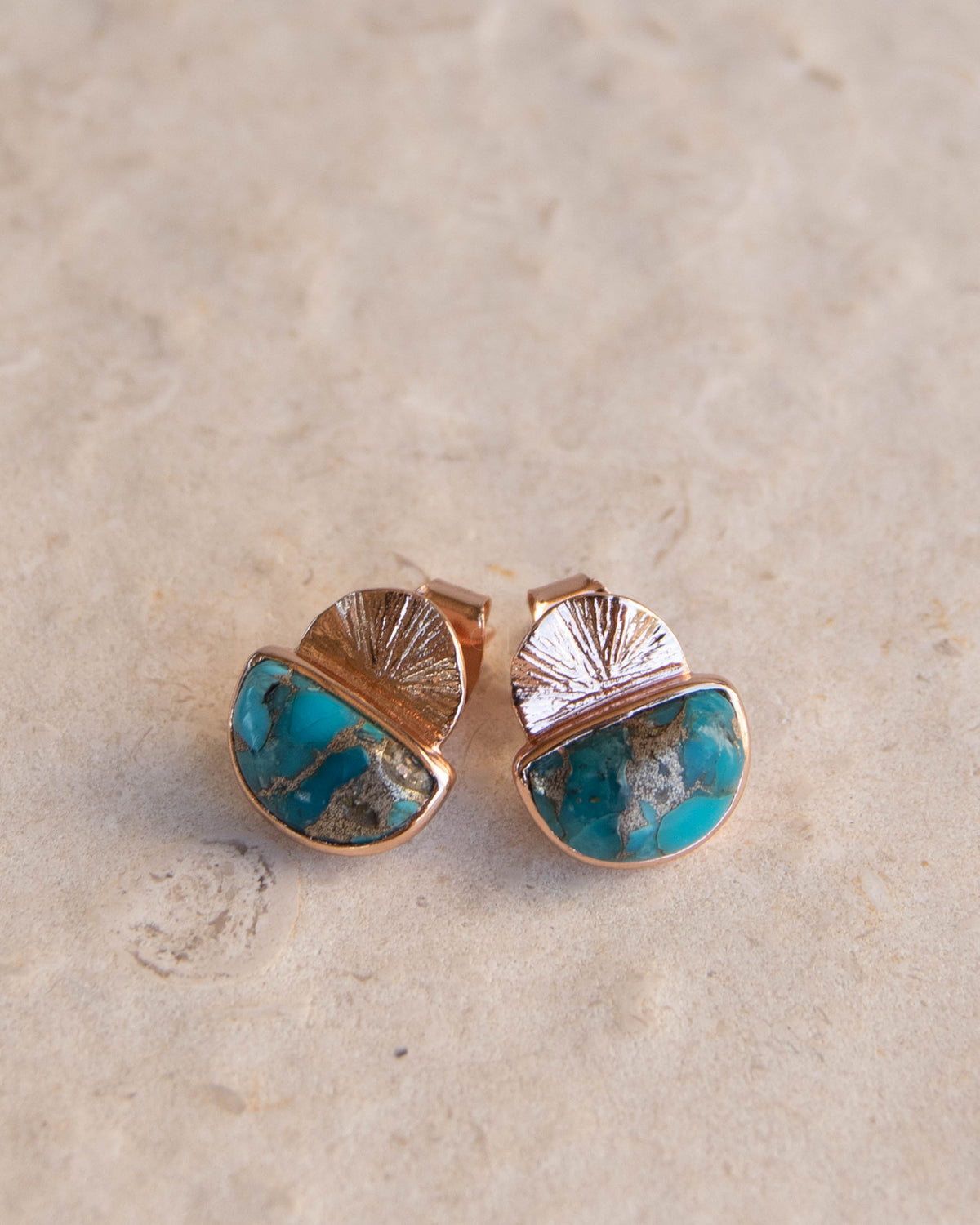 Bellinha Earrings * Copper Turquoise * Gold Plated 18k, Sterling Silver 925 or Rose Gold Plated * BJE161