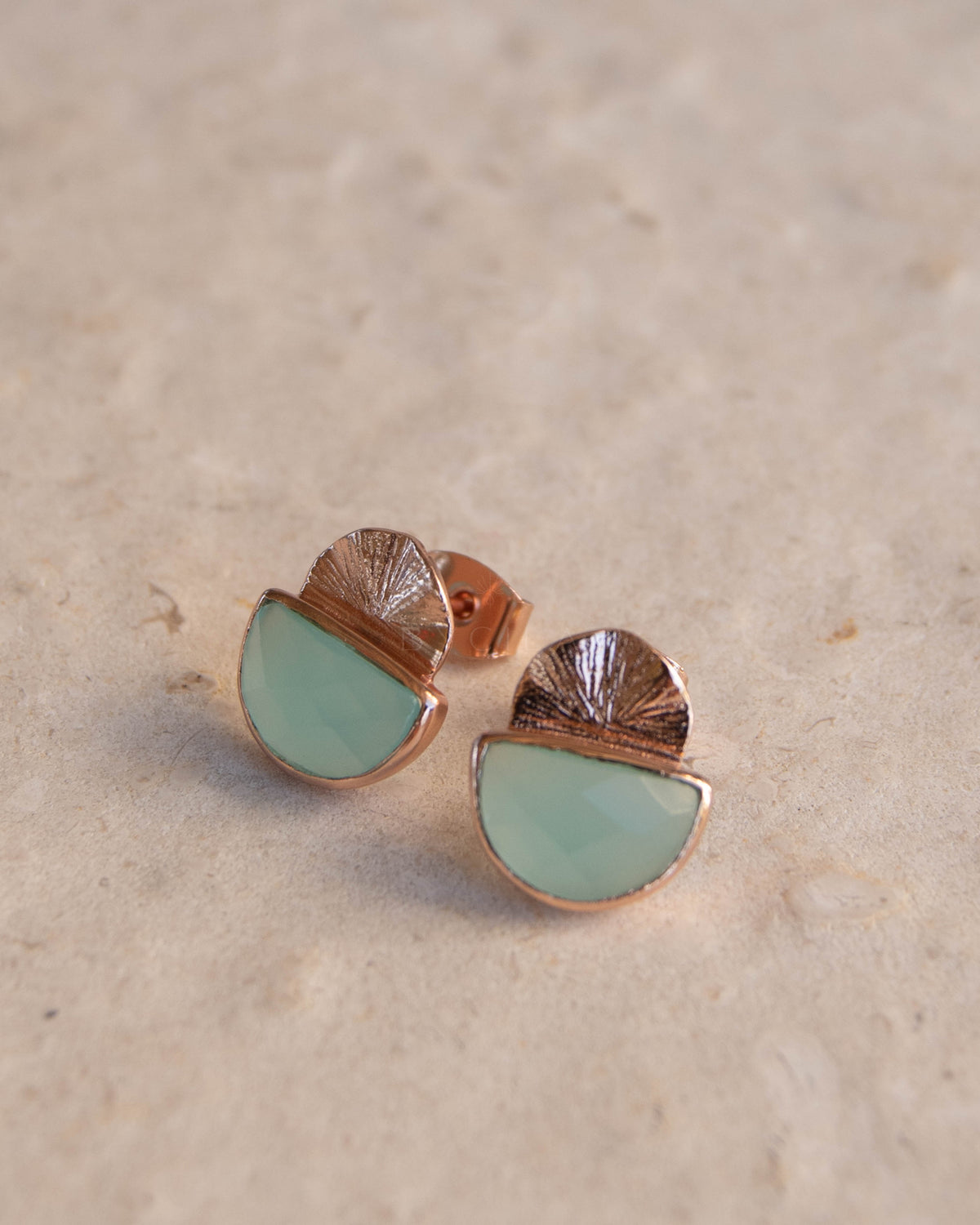Bellinha Earrings * Aqua Chalcedony * Gold Plated 18k, Sterling Silver 925 or Rose Gold Plated * BJE159