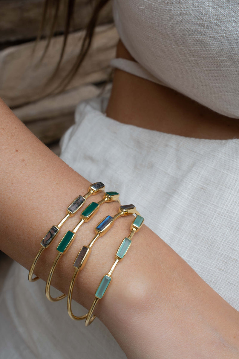 Green Onyx * Bracelet * Gold Plated * BJB053