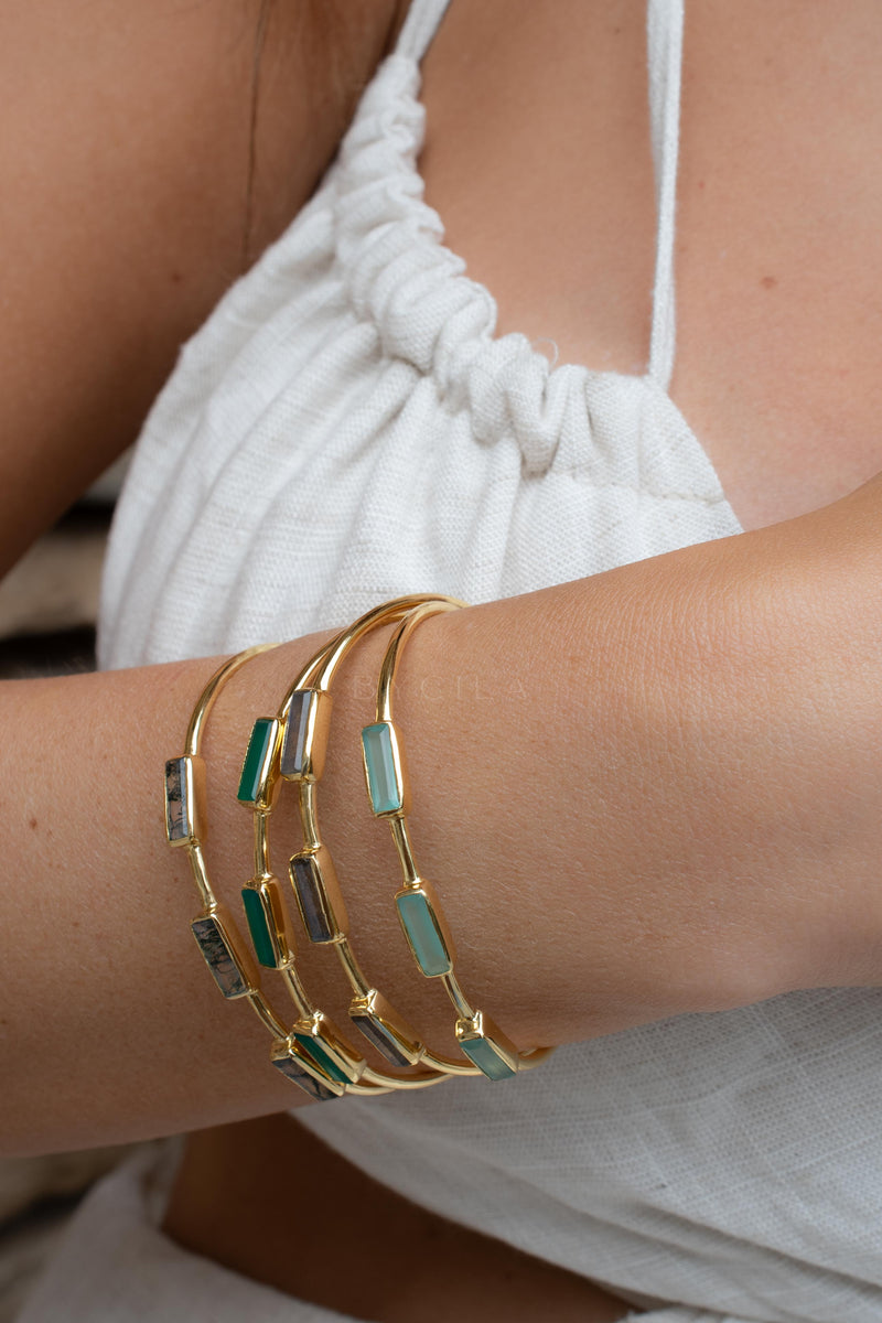 Green Onyx * Bracelet * Gold Plated * BJB053