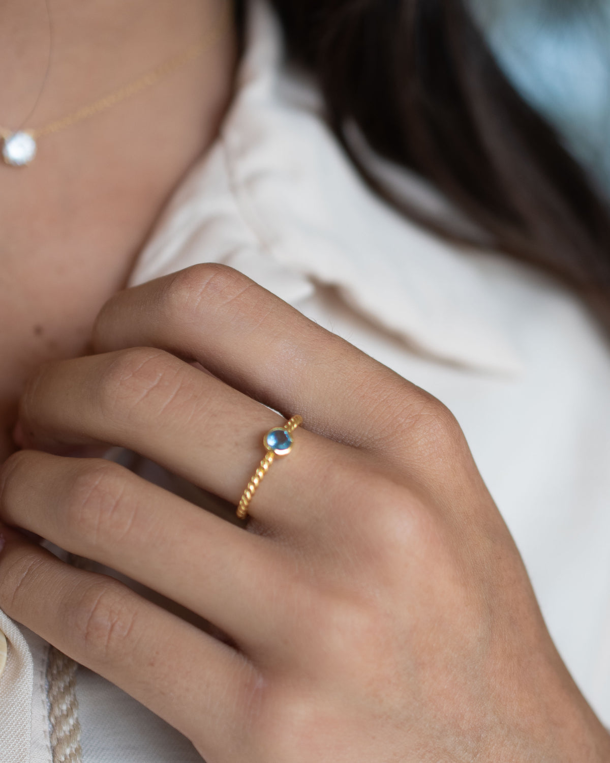 Juju Ring * Iolite hydro * Gold Plated 18k * BJR359