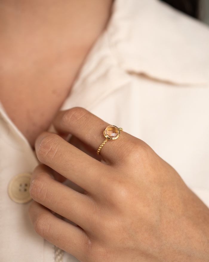 Tessy Ring * Morganite hydro * Gold Plated * BJR332
