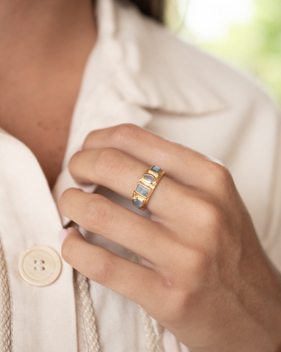 Loli Ring * Labradorite * Gold Plated 18k * BJR358