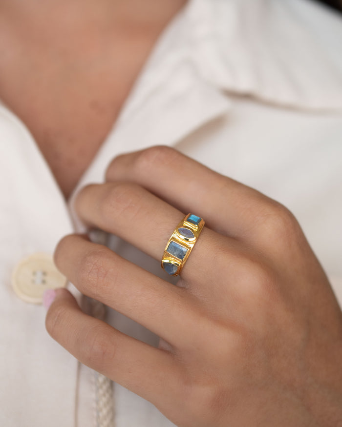 Loli Ring * Labradorite * Gold Plated 18k * BJR358
