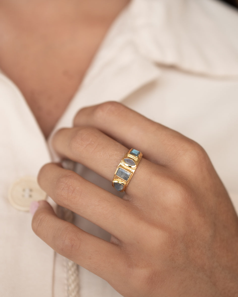 Loli Ring * Labradorite * Gold Plated 18k * BJR358