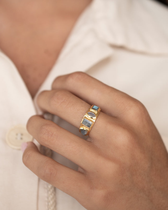 Loli Ring * Labradorite * Gold Plated 18k * BJR358