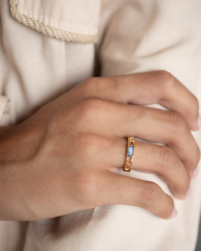 Joely Ring * Labradorite * Gold Plated 18k * BJR174
