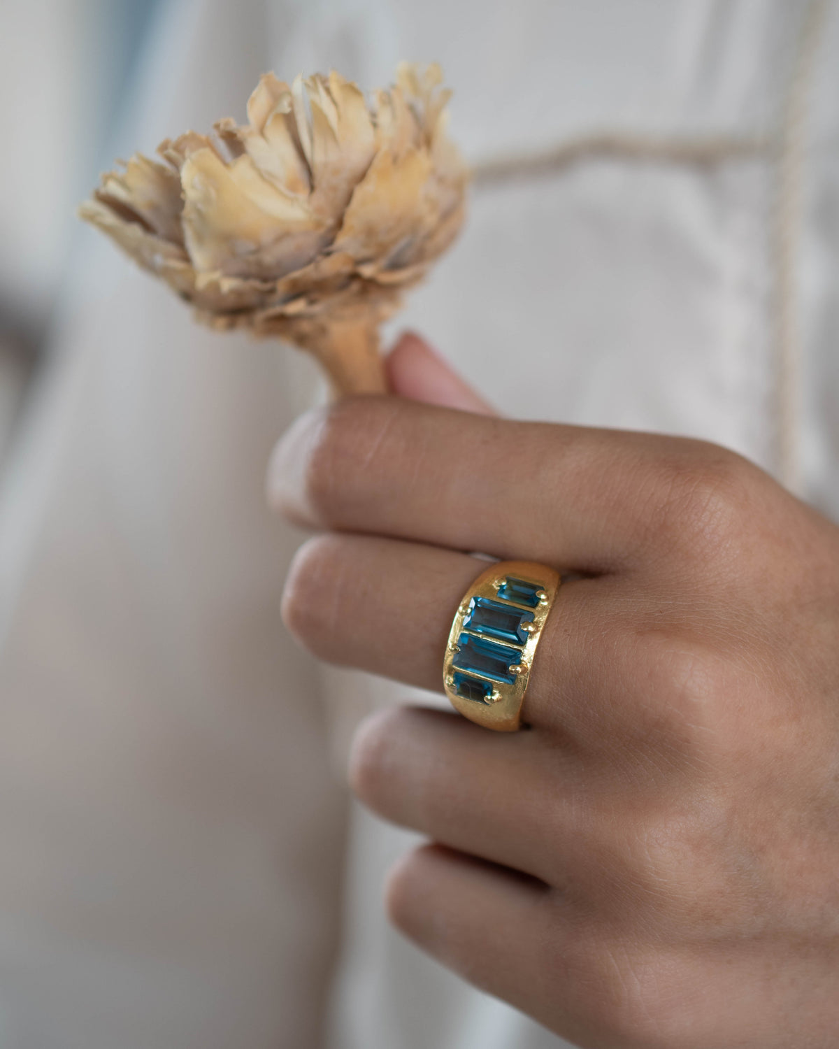 Kate Ring * Iolite hydro * Gold Plated * BJR356
