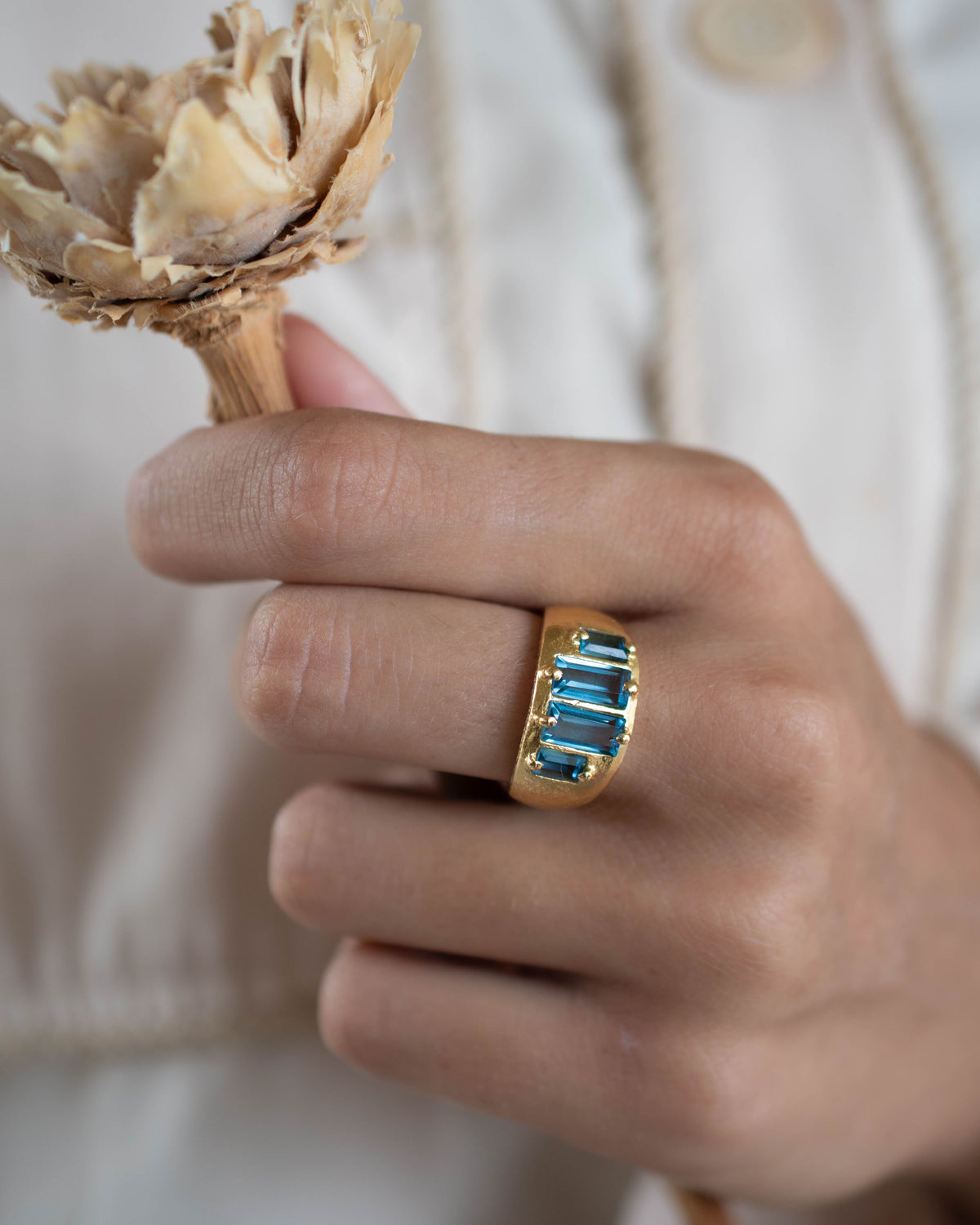 Kate Ring * Iolite hydro * Gold Plated * BJR356