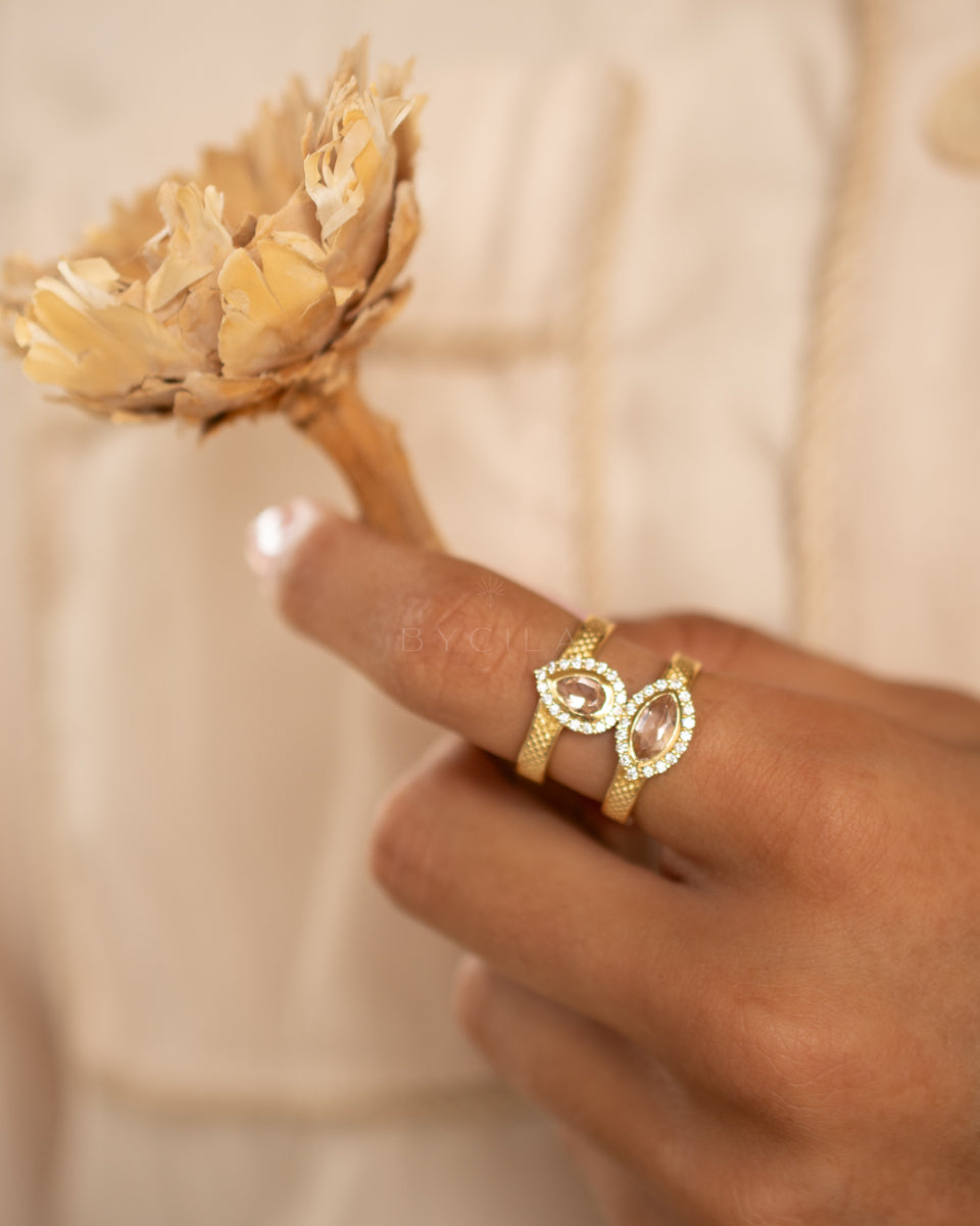 Analu Ring * Morganite hydro * Gold Plated 18K * BJR158
