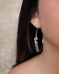 Nati Earrings * Labradorite and Morganite Hydro * Gold Plated 18k or Silver Plated * BJE166B
