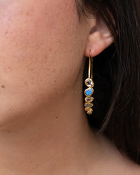 Nati Earrings * Labradorite and Morganite Hydro * Gold Plated 18k or Silver Plated * BJE166B